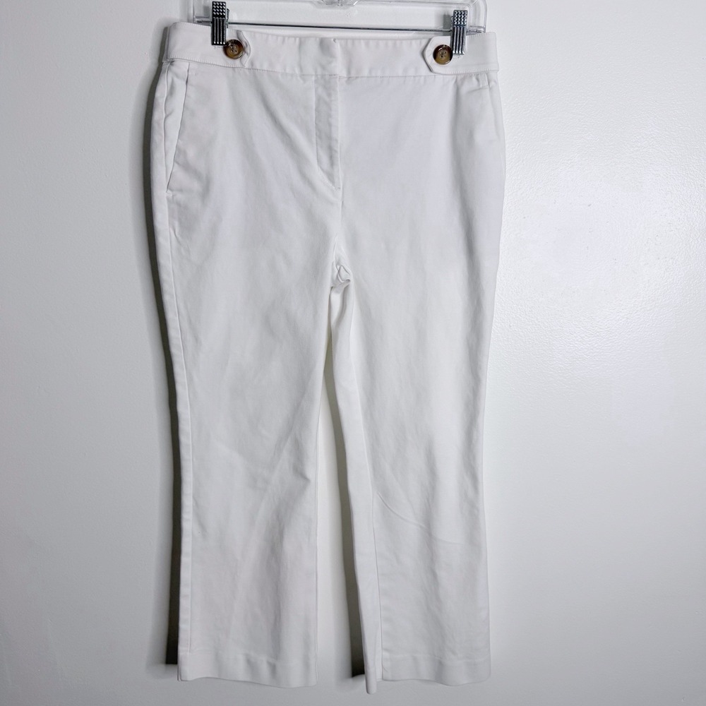 Ann Taylor White Cropped Sailor Dress Pant Size 8 Workwear Career Minimalist